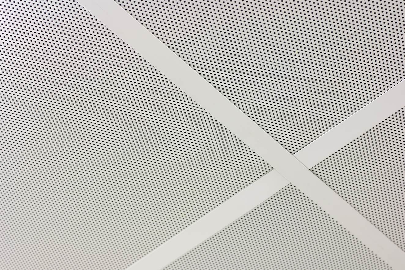 Manukau Police Centre interview room showing a detail of Defender 50 installed into the ceiling